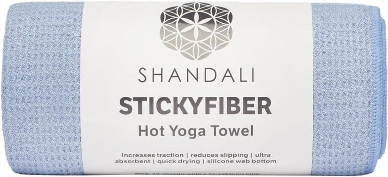 Shandali Hot Yoga Towel - Mat-Sized, Microfiber, Super Absorbent, Anti-Slip, Injury Free, 24" x 72" - Best Bikram Yoga Towel - Exercise, Fitness, Pilates Gear