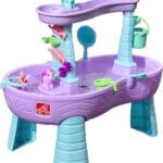 Step2 Rain Showers and Unicorns Water Table, Kids Water and Sand Activity Sensory Playset, Summer Outdoor Toys, 13 Piece Water Toy Accessories, for Toddlers 1.5+ Years Old, Blue & Purple