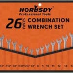 HORUSDY 26-Piece Durable Combination Wrench Set with Roll-up Pouch, Open End Wrench Set for General Household, Garage, Auto Repairs, SAE 1/4 - 1 and Metric 8mm - 24mm