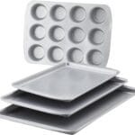 Farberware Nonstick Bakeware 4-Piece Baking Sheet Set, Gray -