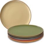 Mora Ceramic Artisan Matte Dinner Plates Set of 6, 10 inch Dish Set - Microwave, Oven, and Dishwasher Safe, Scratch Resistant, Modern Rustic Dinnerware- Kitchen Porcelain Serving Dishes