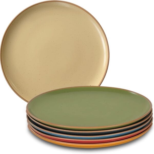 Mora Ceramic Artisan Matte Dinner Plates Set of 6, 10 inch Dish Set - Microwave, Oven, and Dishwasher Safe, Scratch Resistant, Modern Rustic Dinnerware- Kitchen Porcelain Serving Dishes