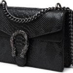 MYHOZEE Crossbody Bags for Women - Snake Printed Clutch Purses Leather Chain Shoulder Bags Evening Handbags