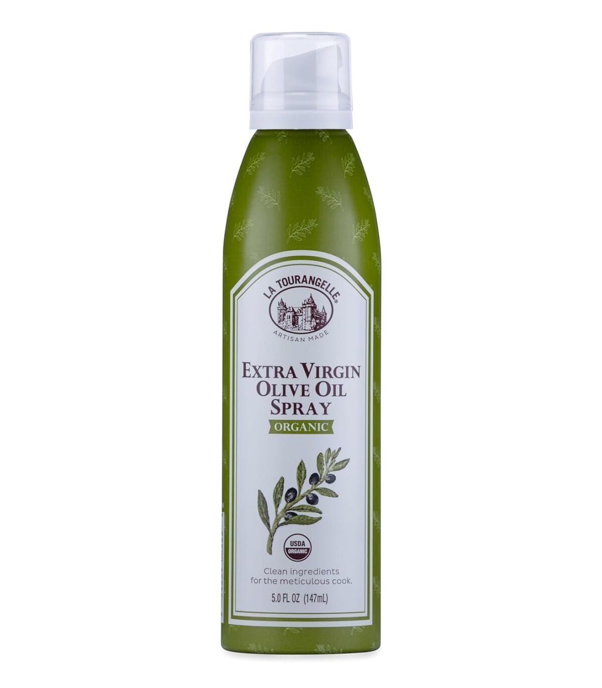 La Tourangelle Extra Virgin Olive Oil Spray, Cold-Pressed Extra Virgin, All-Natural, Artisanal, Great for Cooking, Sauteing, Grilling, and Dressing, Cooking Spray Oil, 5 fl oz