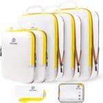 Lightweight Compression Packing Cubes for Suitcases, Compressible Expandable Travel Packing Organizer with Clear Toiletries and Backpack Bag, Travel Essentials for Carry on Luggage 7 Set