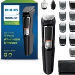 Philips Norelco Multigroom 3000 Series, All-in-One Trimmer, Beard Trimmer and Hair Clipper, 15-Piece Men's Grooming Kit for Head, Beard, Face, Nose, Ears, No Blade Oil Needed, Soft Pouch, MG3770/40