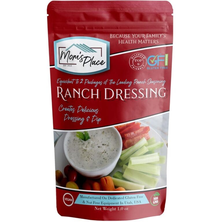 Mom's Place Gluten-Free Ranch Dressing Mix, Perfect for Salads & Dips, Nut Free, Soy Free, Dairy Free Non-GMO