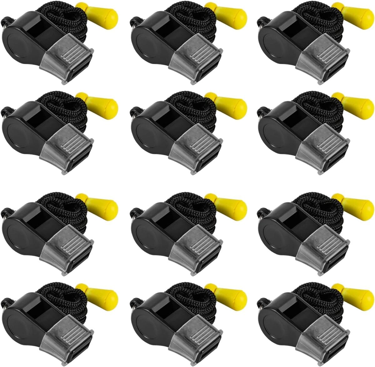 12 Pack Sport Whistles with Lanyar for Coaches, Referees and Officials, Loud Crisp Sound