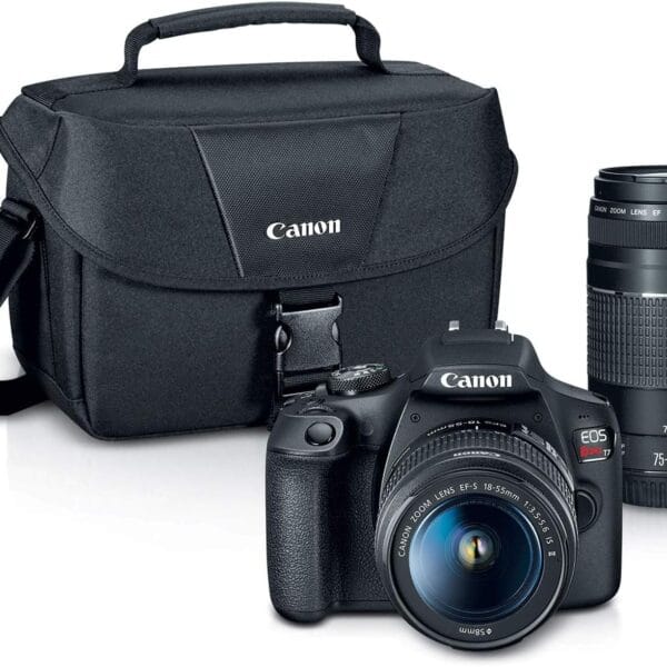 Canon EOS Rebel T7 DSLR Camera|2 Lens Kit with EF18-55mm + EF 75-300mm Lens, Black