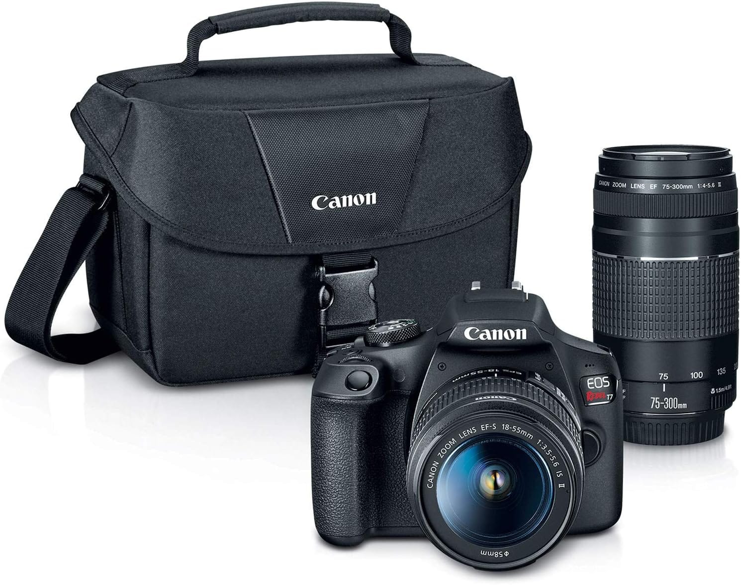 Canon EOS Rebel T7 DSLR Camera|2 Lens Kit With EF18 55mm + EF 75 300mm Lens, Black Canon EOS Rebel T7 DSLR Camera|2 Lens Kit with EF18-55mm + EF 75-300mm Lens, Black