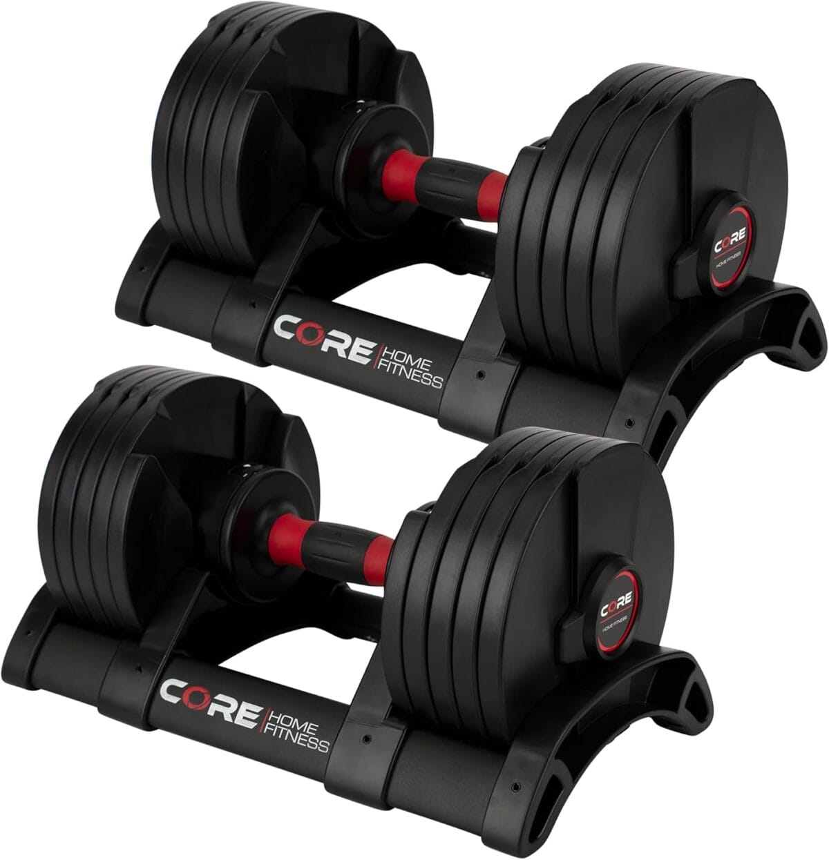 Core Fitness Adjustable Dumbbell Weight Set by Affordable Dumbbells - Space Saver - Dumbbells for Your Home