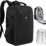 K&F Concept Camera Backpack,Hardshell Photography DSLR Camera Bag with 15-15.6 Inch Laptop Compartment Waterproof Hard Shell Camera Case Compatible for Canon/Nikon/Sony/DJI Mavic Drone