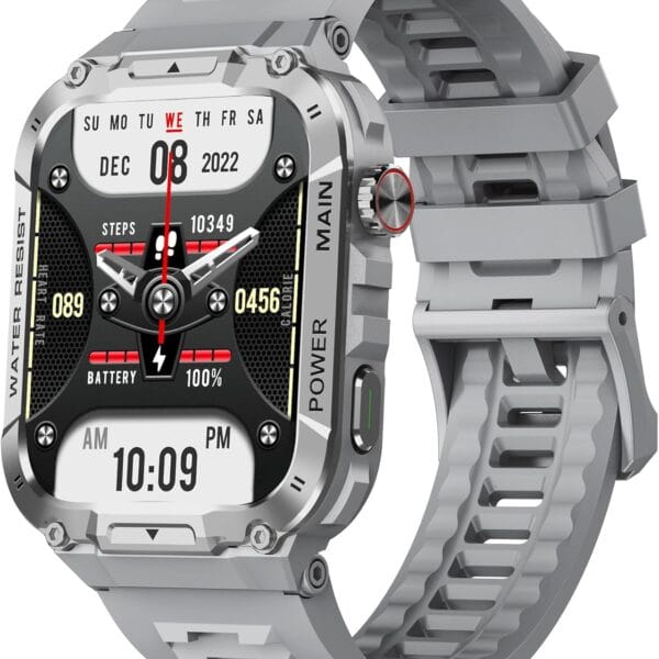 Military Smart Watch for Men with Call Function,Fitness Smartwatch for Android Phones and iPhone,Waterproof Fitness Tracker with Blood Oxygen/Heart Rate/Sleep/100+ Sport Modes, Watches for Men