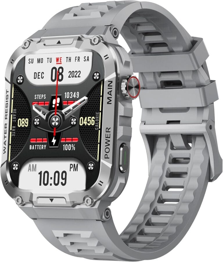 Military Smart Watch for Men with Call Function,Fitness Smartwatch for Android Phones and iPhone,Waterproof Fitness Tracker with Blood Oxygen/Heart Rate/Sleep/100+ Sport Modes, Watches for Men