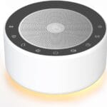 Kipcush White Noise Sound Machine with Nursery Lamp, Mood Lighting, 7 Colour Night Light, 30 Soothing Sounds for Baby/Adult. Timer, Plug in, Memory Function, Touch Control