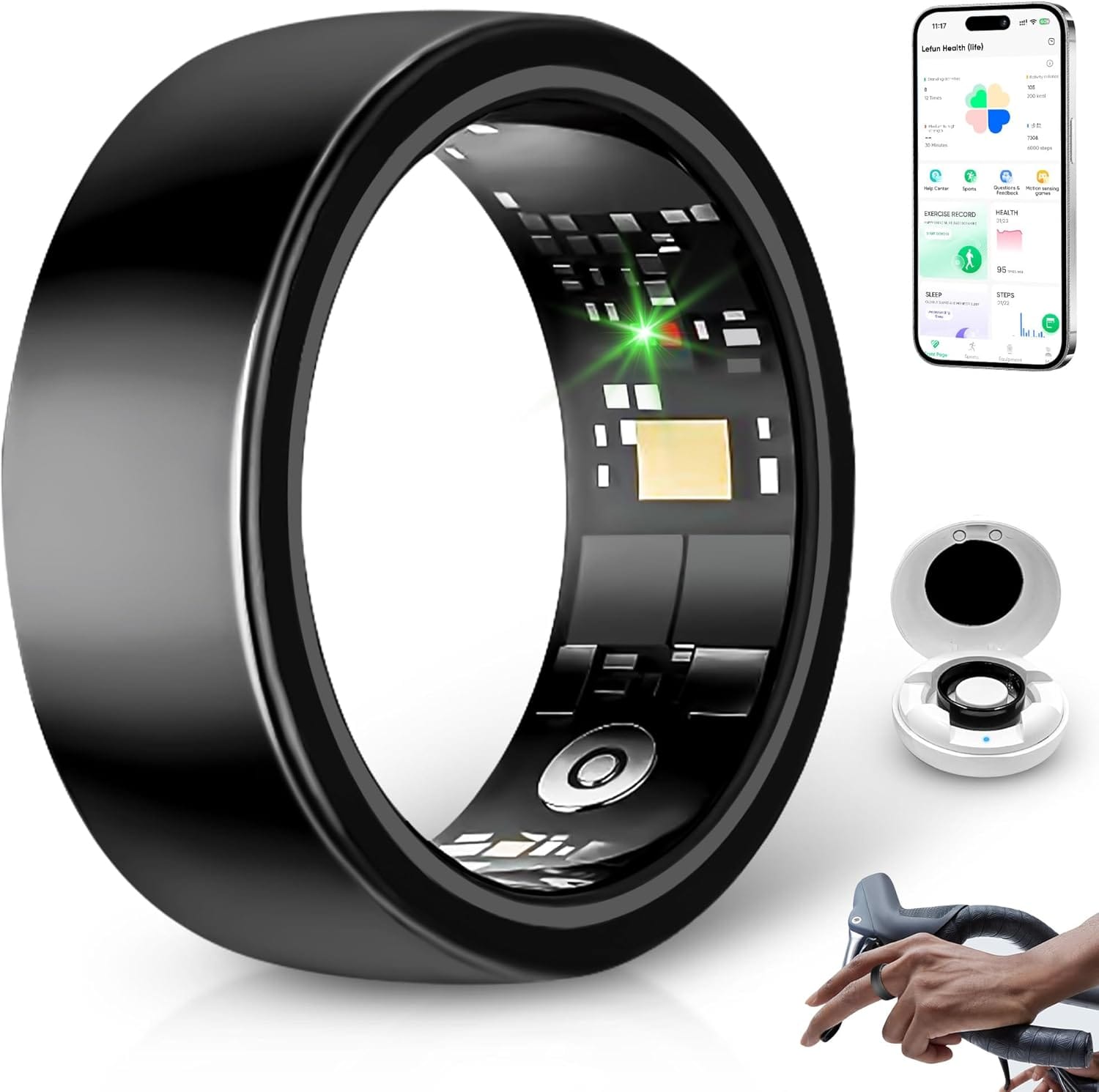 Smart Rings For Women Men, Health Ring,Sleep Tracker, Step Tracker, No Subscription Fee, IP68 Waterproof Smart Ring For IOS & Android (Black 12#) Smart Rings for Women Men, Health Ring,Sleep Tracker, Step Tracker, No Subscription Fee, IP68 Waterproof Smart Ring for iOS & Android (Black 12#)