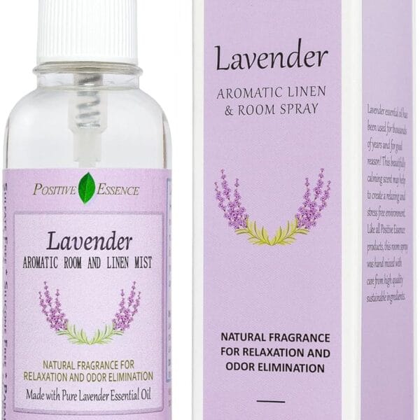 Lavender Linen and Room Spray, Natural Aromatherapy Sleep Spray for Relaxation and Stress Relief, Lavender Essential Oil for Pillows or Bedding, Odor Eliminator