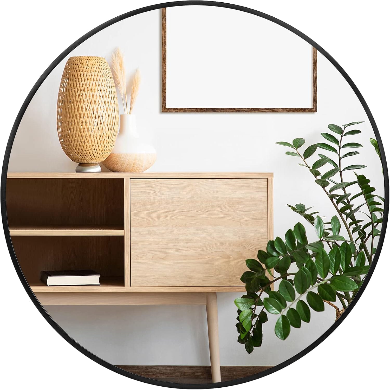 Fabuday Black Round Mirror For Wall 24 Inch Circle Mirror For Bathroom, Entryway, Living Room, Hallway, Vanity Decor, Big Matte Metal Frame Mirror Fabuday Black Round Mirror for Wall 24 inch - Circle Mirror for Bathroom, Entryway, Living Room, Hallway, Vanity Decor, Big Matte Metal Frame Mirror