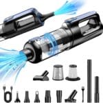 Car Vacuum Portable Cordless, 18000Pa 2 in 1 Cleaner&Air Duster, 130W Brushless Motor Handheld Vacuum Cordless with 7800mAh Battery, LED Light, Multi-Nozzles for Car, Home, Office, Pet