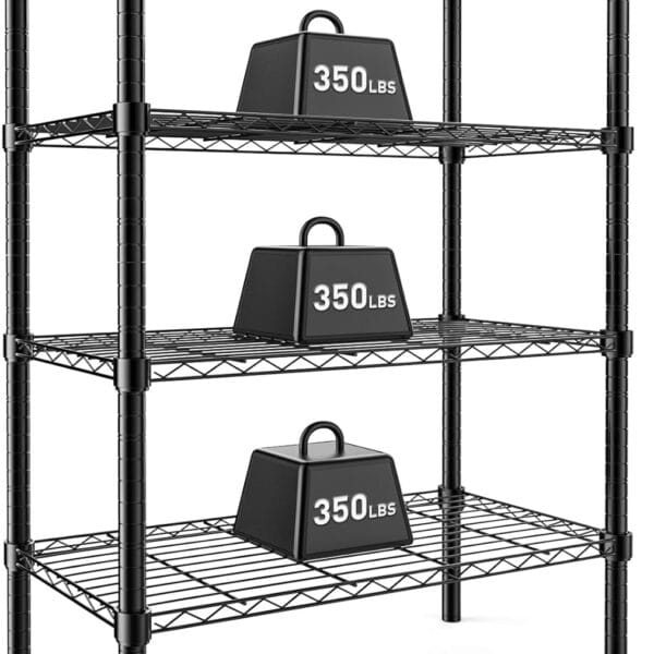 DUMOS 4 Tier Metal Wire Rack Shelf Heavy Duty Standing Shelves Adjustable Steel Closet Shelving Unit Organizers and Storage for Kitchen Bathroom Pantry Office, 13.78" D x 35.43" W x 54.02" H