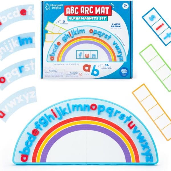 Educational Insights ABC Arc Mat AlphaMagnets Set Alphabet Puzzles for Kids, Letter Learning Kit, Preschool Fine Motor Toys, ABC Activity Mats, Magnetic Blocks for Toddlers Ages 3-5