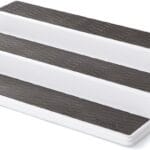 Copco 2555-0188 Non-Skid 3-Tier Spice Pantry Kitchen Cabinet Organizer, 15-Inch, White/Gray