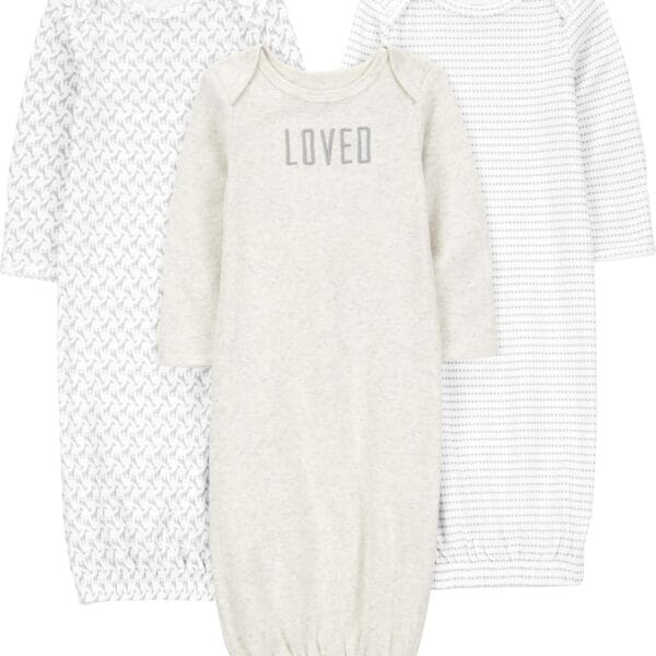 Simple Joys by Carter's Baby 3-Pack Neutral Cotton Sleeper Gown