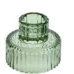 Vixdonos Taper Glass Candlestick Holders Tealight Candle Holders for Table Centerpieces, Wedding Decor and Dinner Party (3 Pcs, Green)