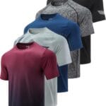 5 Pack Mens Active Quick Dry Crew Neck T Shirts | Athletic Running Gym Workout Short Sleeve Tee Tops Bulk