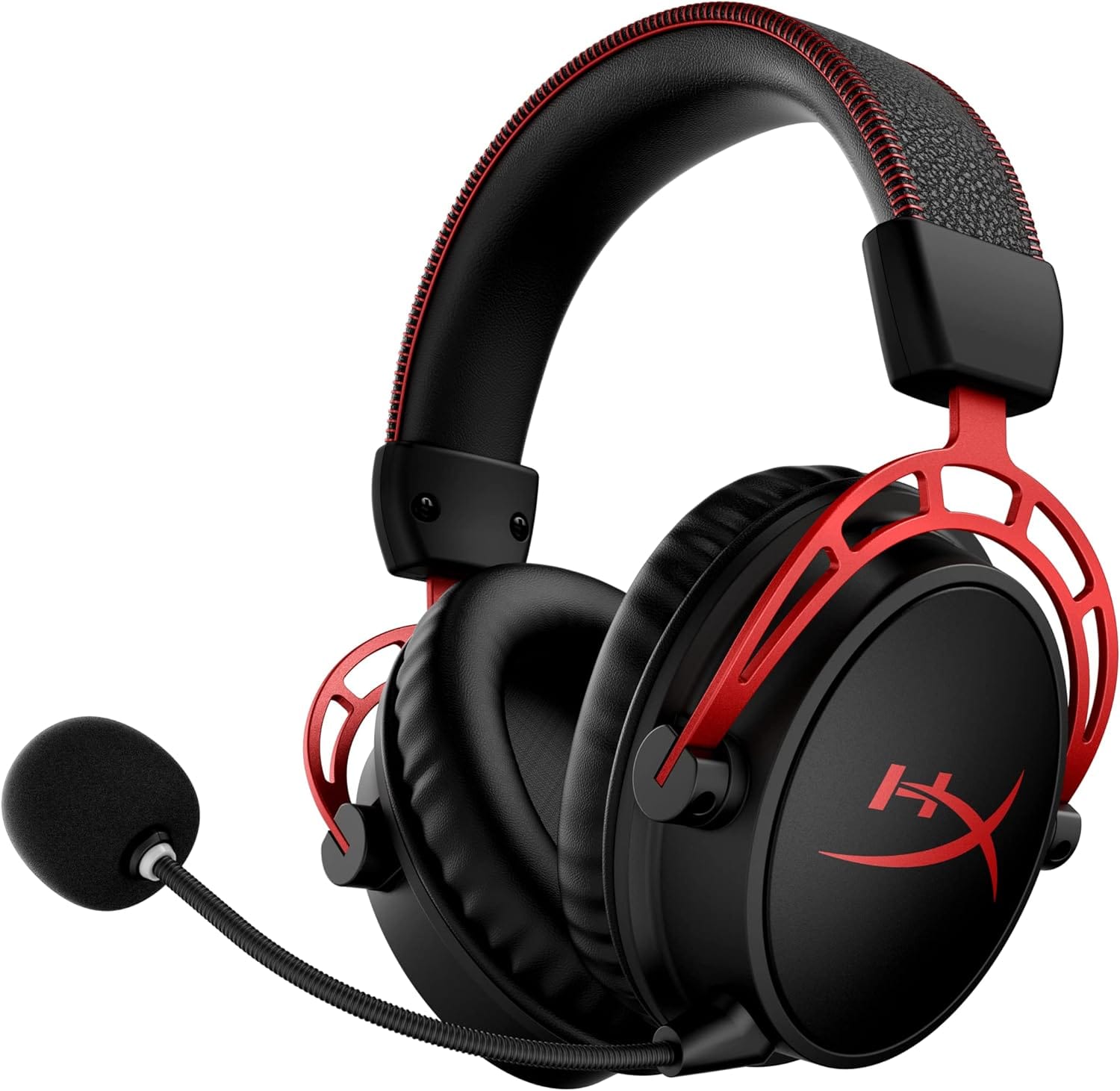 HyperX Cloud Alpha Wireless Gaming Headset For PC, 300 Hour Battery Life, DTS Headphone:X Spatial Audio, Memory Foam, Dual Chamber Drivers, Noise Canceling Mic, Durable Aluminum Frame,Red HyperX Cloud Alpha Wireless - Gaming Headset for PC, 300-hour battery life, DTS Headphone:X Spatial Audio, Memory foam, Dual Chamber Drivers, Noise-canceling mic, Durable aluminum frame,Red