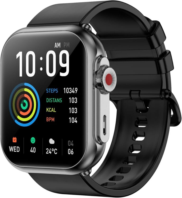 Smart Watch for Men Women, 1000mAh Battery 100-Day Standby Time, 1.85" HD Screen Fitness Tracker, 110+ Sport Modes, IP68 Waterproof, Heart Rate/Sleep Monitor, Fitness Watch for Android/iOS (Black)