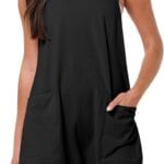 ANRABESS Womens Rompers Summer Casual Loose Sleeveless Overalls Spaghetti Strap Shorts Jumpsuit 2025 Beach Vacation Outfits
