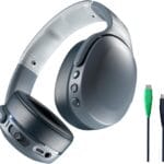 Skullcandy Crusher Evo Wireless Bluetooth Headphones with Multi-Sensory Bass and Charging Cable, Noise Isolating Over-Ear Fit, Up to 40 Hours Battery, Microphone for iPhone Android - Chill Grey