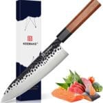 KEEMAKE Japanese Gyuto Chef Knife - 8 inch Professional Kitchen Knife with 440C High Carbon Steel Blade, Sharp Cutting Knives Rosewood Handle for Home Cooking and Restaurant
