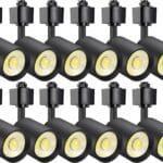 VANoopee 12-Pack 10W Dimmable LED Track Lighting Heads H Type Track Light Replacement Fixtures Bright 3000K Warm White Ceiling Spotlight for Accent Task Art, Flicker Free CRI90+ 24 800lm Black