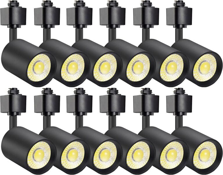 VANoopee 12-Pack 10W Dimmable LED Track Lighting Heads H Type Track Light Replacement Fixtures Bright 3000K Warm White Ceiling Spotlight for Accent Task Art, Flicker Free CRI90+ 24 800lm Black