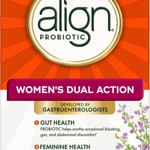 Align Probiotic, Women's Dual Action, Probiotics for Women, Multi-Strain Probiotic with Chaste Tree, Supports Feminine Health, Soothes Occasional Abdominal Discomfort, 28 Capsules (Packaging May Vary)