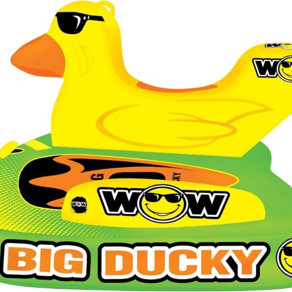 WOW Sports  Big Ducky Towable Deck Tube for Boating  1-3 Person 510 lbs Capacity  Inflatable Boat Tube for Water Sports  Youth & Adults
