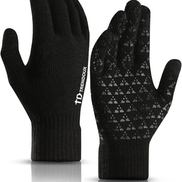 TRENDOUX Winter Gloves for Men Women - Upgraded Touch Screen Cold Weather Thermal Warm Knit Glove for Running Driving Hiking
