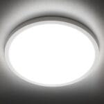 SunRider LED Flush Mount Ceiling Light Fixture, 5000K Daylight White, 2400LM, 12 Inch 24W White Round Flat Bedroom Lights, 240W Equiv. Non-Dimmable