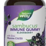 Natures Way Sambucus Elderberry Immune Gummies, Daily Immune Support for Kids and Adults*, with Vitamin C, Vitamin D3, Zinc, Gluten Free, Vegetarian, 60 Gummies