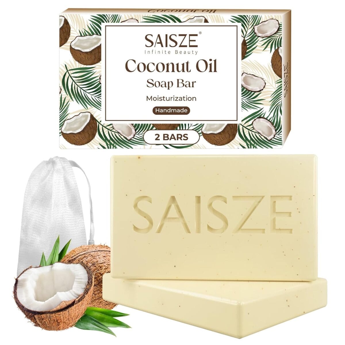 Handmade Coconut and Shea Butter Soap - 8 oz, Cold Process, Organic Soap Enriched with Coconut oil, Shea, Body Soap Bars for Women and Men