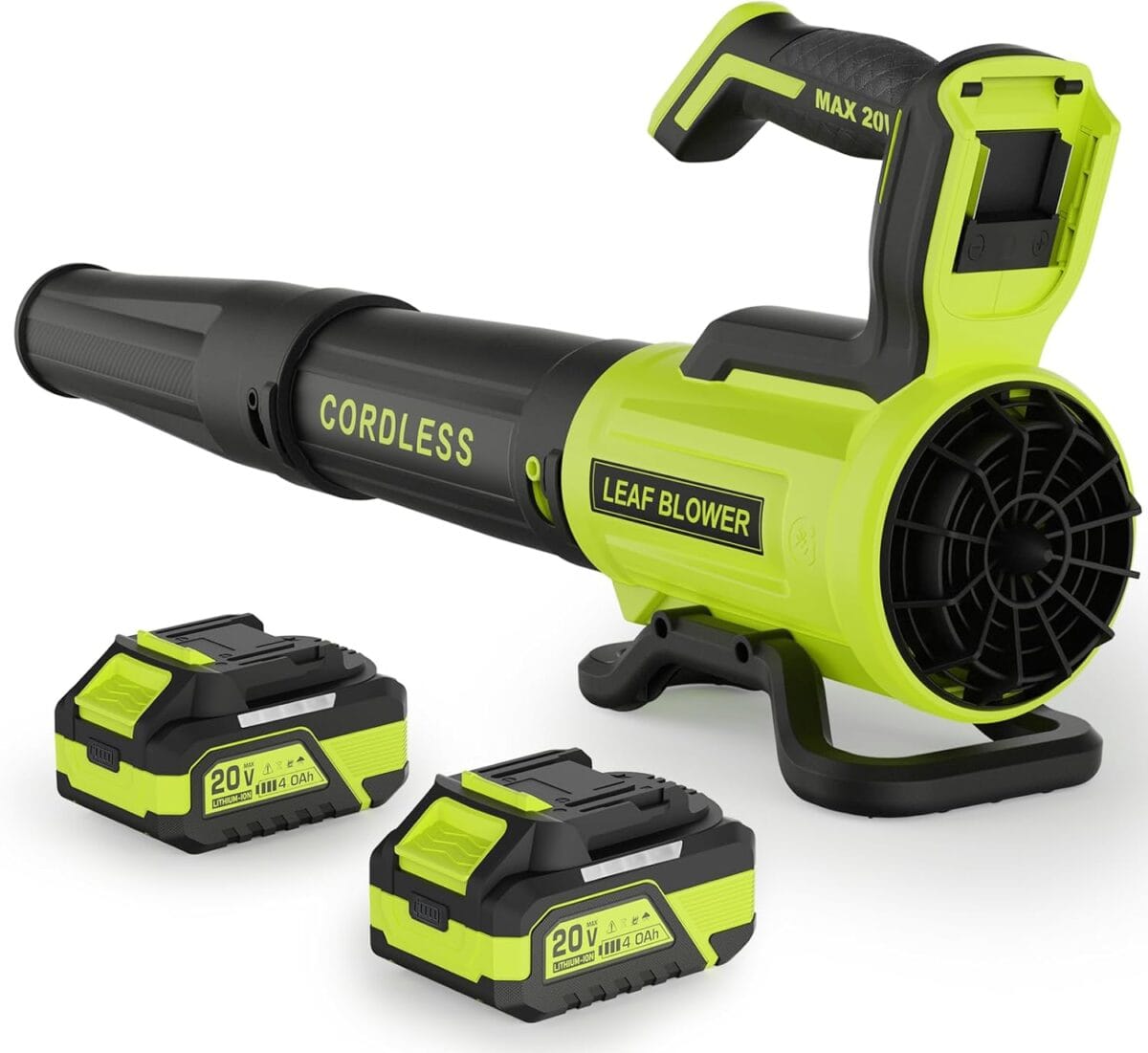 Leaf Blower Cordless with 2 4.0Ah Batteries and Charger, 560CFM & 180MPH Lightweight Leaf Blower, 2 Speed Electronic Control, 20V Electric Blower for Driveway, Lawn & Yard Care