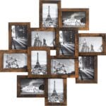 SONGMICS 4x6 Collage Picture Frames, 12-Pack Photo Collage Frame for Wall Decor, Glass Front, Assembly Required, Rustic Brown URPF022X01