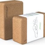 Trideer Cork Yoga Blocks, 2 Pack Natural Cork Blocks, High Density with Non Slip Surface, Eco-Friendly Accessories and Ideal for Yoga, Pilates, Stretching