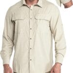33,000ft Men's Long Sleeve Sun Protection Shirt UPF 50+ UV Quick Dry Cooling Fishing Shirts for Travel Safari Camping Hiking