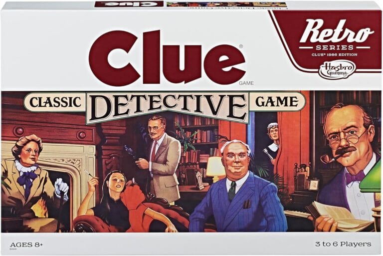 Hasbro Gaming Retro Series Clue 1986 Edition Board Game, Classic Mystery Game for Kids, Family Board Games for 3-6 Players, Ages 8+ (Amazon Exclusive)