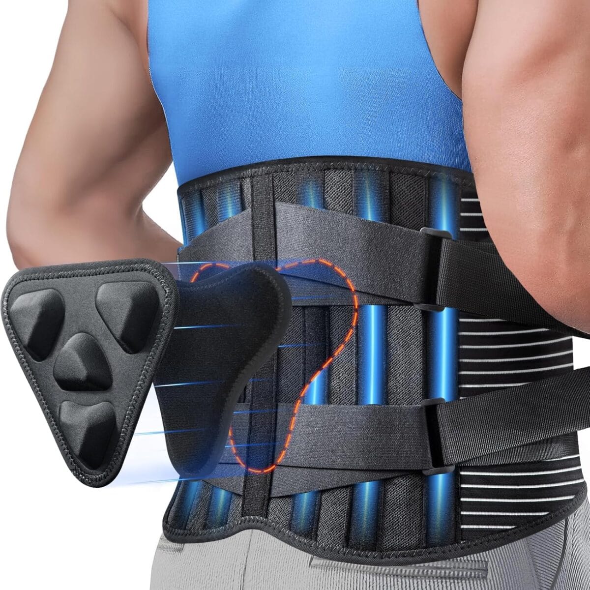 Back Brace for Lower Back Pain Relief with 3D Lumbar Pad, 6X Back Support Belt With Alternative Strips for Men/Women, Soft Breathable Mesh Fabric Lumbar Support for Herniated Disc, Sciatica