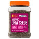 BetterBody Foods Organic Chia Seeds 2 lbs, 32 Oz, with Omega-3, Non-GMO, Gluten Free, Keto Diet Friendly, Vegan, Good Source of Fiber