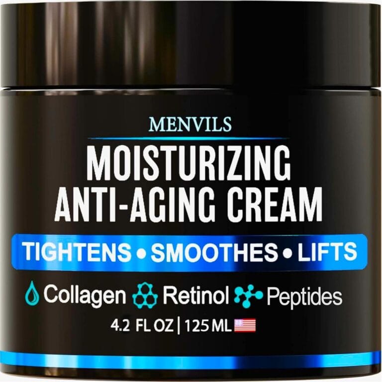 Mens Face Moisturizer Cream - Anti Aging & Wrinkle Cream - Face Moisturizer For Men with Collagen, Retinol, Peptides, Jojoba Oil - Facial Skin Care Lotion - Day & Night - 4.2 OZ
